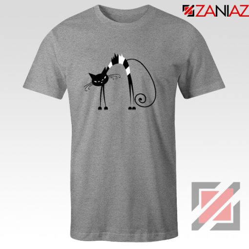 Black Line Scary Cat T-Shirt