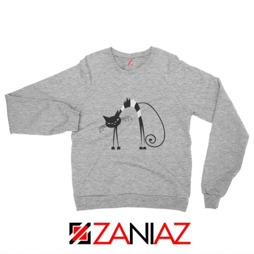 Black Line Cat Scary Funny Sweatshirt