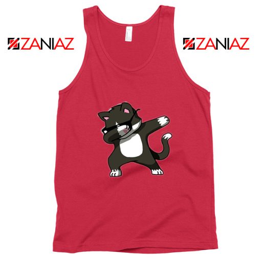 Cartoon Cat Style Tank Top Cat Lover Women Tank Top Size S-3XL Red