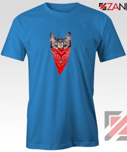 Cat Gangster T-Shirt Funny Animal Tee Shirt Size S-3XL Blue