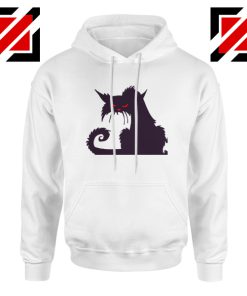 Halloween Cat Design Hoodie Animal Lover Hoodie Size S-2XL White