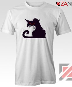 Halloween Cat Design T-Shirt Animal Lover Tee Shirt Size S-3XL White