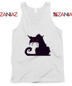 Halloween Cat Design Tank Top Animal Lover Tank Top Size S-3XL White