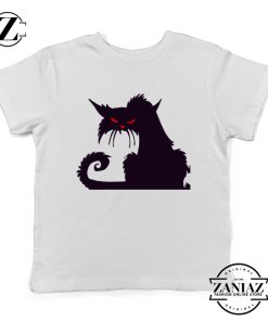 Halloween Cat Kids T-Shirt Animal Lover Youth Shirt Size S-XL White