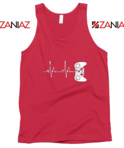 Heartbeat Gamer Tank Top Video Game Lover Gift Tank Top Size S-3XL Red