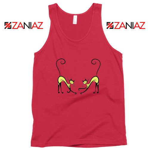 Kitten Twins Women Tank Top Cat Lover Gift Tank Top Size S-3XL Red