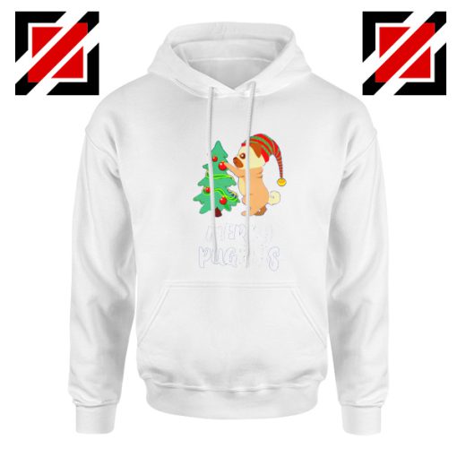 Merry Pugmas Gift Hoodie Christmas Women Hoodie Size S-2XL White