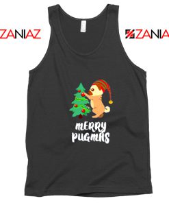 Merry Pugmas Gift Tank Top Christmas Women Tank Top Size S-3XL Black