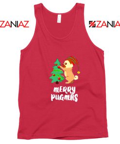 Merry Pugmas Gift Tank Top Christmas Women Tank Top Size S-3XL Red