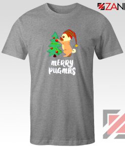 Merry Pugmas T Shirt Christmas Women Tee Shirt Size S-3XL Sport Grey