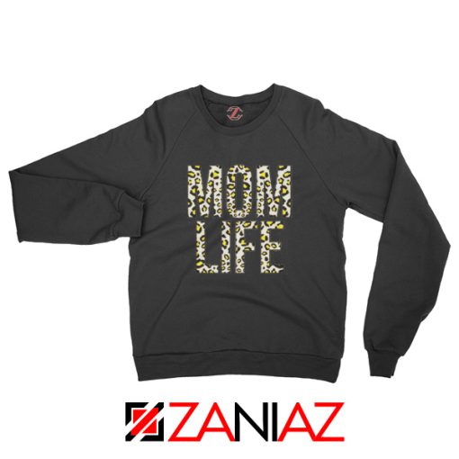 Mom Leopard Sweatshirt Gift Mom Life Sweatshirt Size S-2XL Black