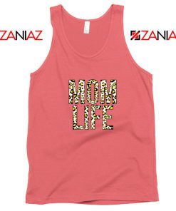 Mom Leopard Tank Top Gift Mom Life Tank Top Size S-3XL Coral