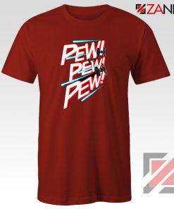 Pew Pew Pew Graphic T-Shirt Star Wars Fighter Tee Shirt Size S-3XL Red