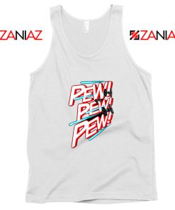 Pew Pew Pew Graphic Tank Top Star Wars Fighter Tank Top Size S-3XL White