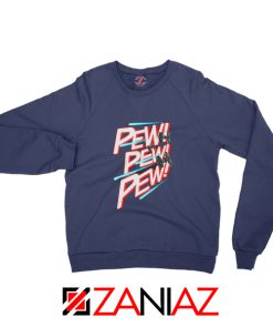 Pew Pew Pew Sweatshirt Star Wars Fighter Sweatshirt Size S-2XL Navy Blue