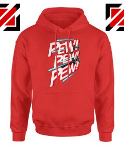 Pew Pew Pew Graphic Hoodie Star Wars Fighter Hoodie Size S-2XL Red