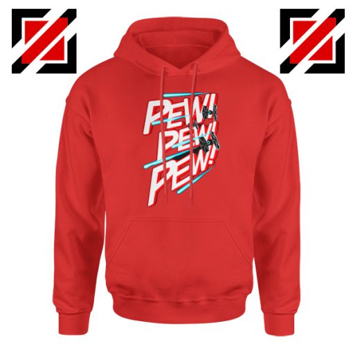 Pew Pew Pew Graphic Hoodie Star Wars Fighter Hoodie Size S-2XL Red