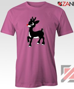 Red Nose Reindeer T-Shirt Ugly Christmas Tee Shirt Size S-3XL Pink