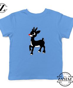 Red Nose Reindeer Youth Tshirt Ugly Christmas Kids T Shirt Blue