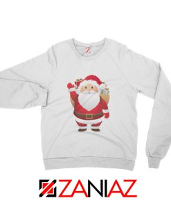 Santa Claws Sweatshirt Funny Christmas Gift Sweatshirt Size S-2XL White