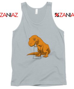 Tyrannosaurus Rex Tank Top Animal Fitness Tank Top Size S-3XL Silver