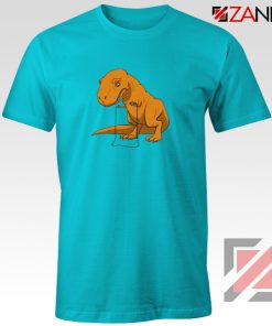 Tyrannosaurus Rex Tee Shirt Animal Fitness Tshirt Size S-3XL Light Blue