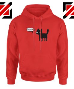 Wellcome Black Cat Hoodie Best Cat Lover Hoodie Size S-2XL Red