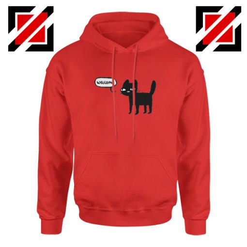 Wellcome Black Cat Hoodie Best Cat Lover Hoodie Size S-2XL Red