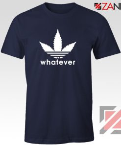 Whatever Womens Marijuana Adidas Logo Parody T-shirt Size S-3XL Navy Blue