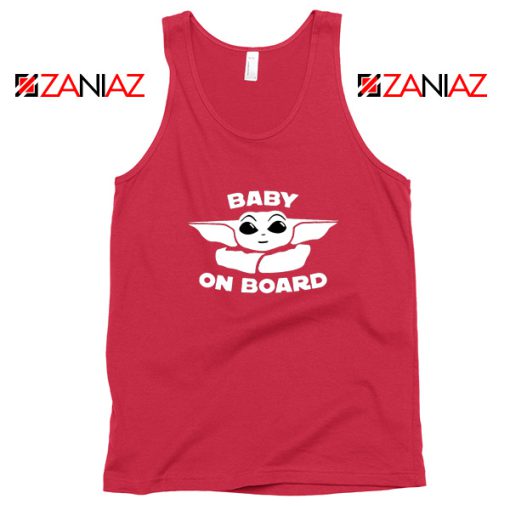 Baby On Board The Mandalorian Tank Top Baby Yoda Tank Top Red