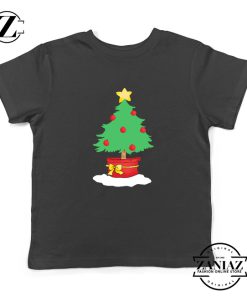 Christmas Tree Kids T-Shirt Ugly Christmas Youth Shirt Size S-XL Black