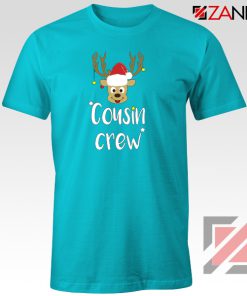 Cousin Crew T-Shirt Family Christmas Shirts Size S-3XL Light Blue