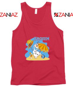 Frozen Olaf Playing Tank Top Disney Women Tank Top Size S-3XL Red