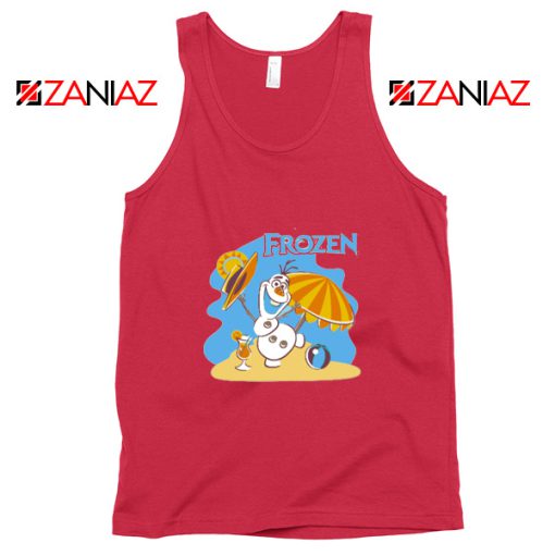 Frozen Olaf Playing Tank Top Disney Women Tank Top Size S-3XL Red