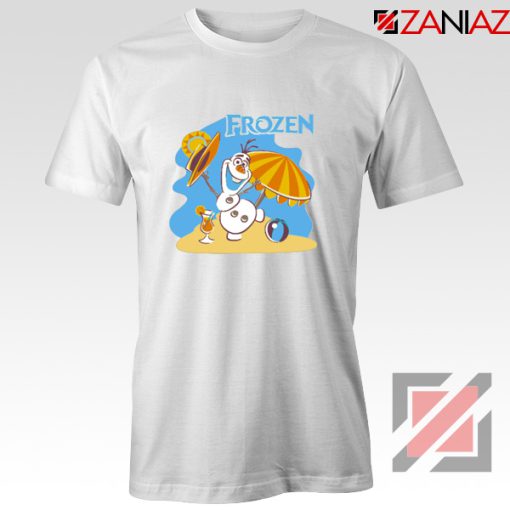 Frozen Olaf Playing Tee Shirt Disney Women T-Shirt Size S-3XL White