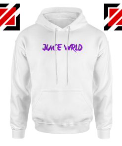 Juice WRLD Purple Logo Hoodie Hiphop Music Hoodie Size S-2XL White