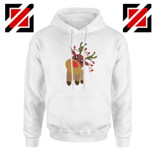 Little Deer Christmas Hoodie Christmas Gift Idea Hoodie Size S-2XL White