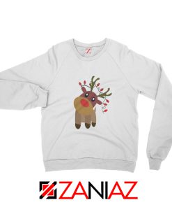 Little Deer Christmas Sweatshirt Christmas Gift Idea Sweatshirt Size S-2XL White