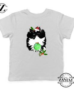 Little Tuxedo Kitten Kids T-shirt Christmas Ugly Youth Shirt Size S-XL White