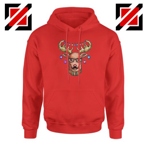 Merry Christmas Reindeer Hoodie Christmas Women Hoodie Size S-2XL Red