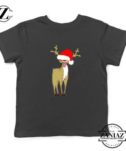 Naughty Reindeer Kids Tshirt Ugly Christmas Youth Shirt Size S-XL Black