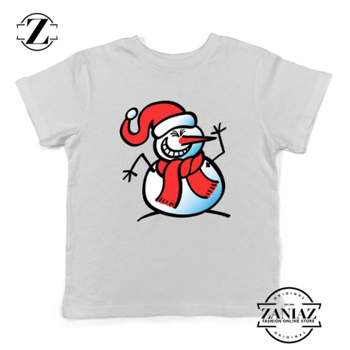 Naughty Snowman Youth Shirt Funny Christmas Kids Shirt White