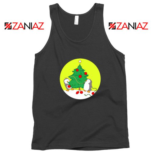 Funny Penguins Decorating Christmas Tree Tank Top