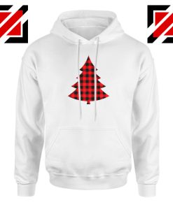 Plaid Christmas Tree Hoodie Ugly Christmas Hoodie Size S-2XL White