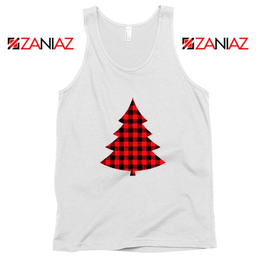 Merry Christmas Red Plaid Christmas Tree Tank Top