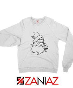 Santa Claus Face Sweatshirt Funny Christmas Sweatshirt Size S-2XL White