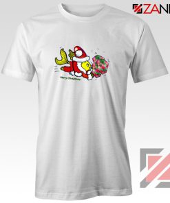 Santa Clause Fish Tee Shirt Funny Cute Christmas T-Shirt Size S-3XL White