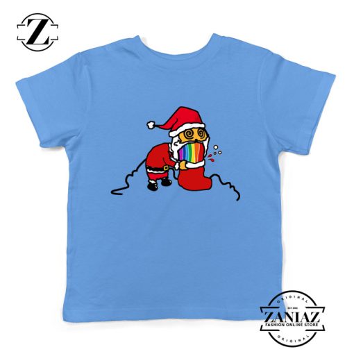 Funny Santa Rainbow Christmas Kids T-Shirt