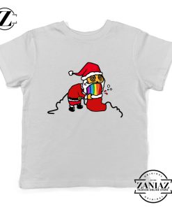 Santa Rainbow Kids Tshirt Funny Christmas Gift Youth Shirt White