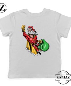 Super Santa Claus Kids Tshirt Ugly Christmas Youth Shirt Size S-XL White